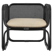 Ellis Natural Rattan Accent Armchair in Black