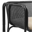 Ellis Natural Rattan Accent Armchair in Black