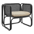 Ellis Natural Rattan Accent Armchair in Black