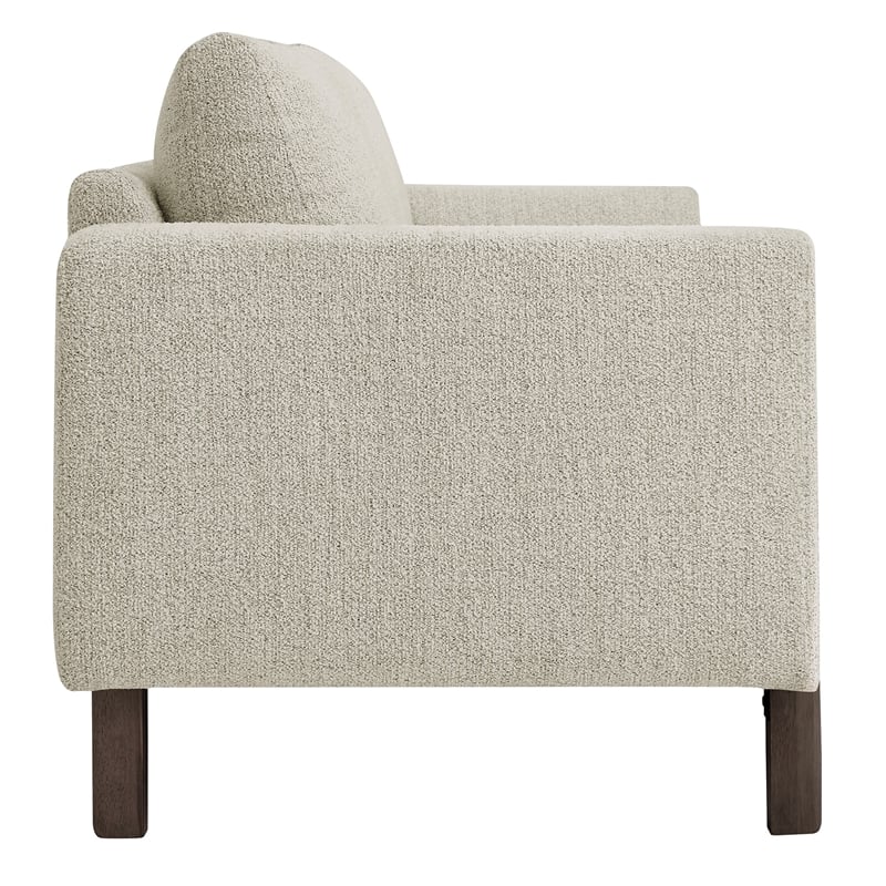 Hawken Boucle Fabric Sofa in Parchment Espresso
