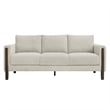 Hawken Boucle Fabric Sofa in Parchment Espresso