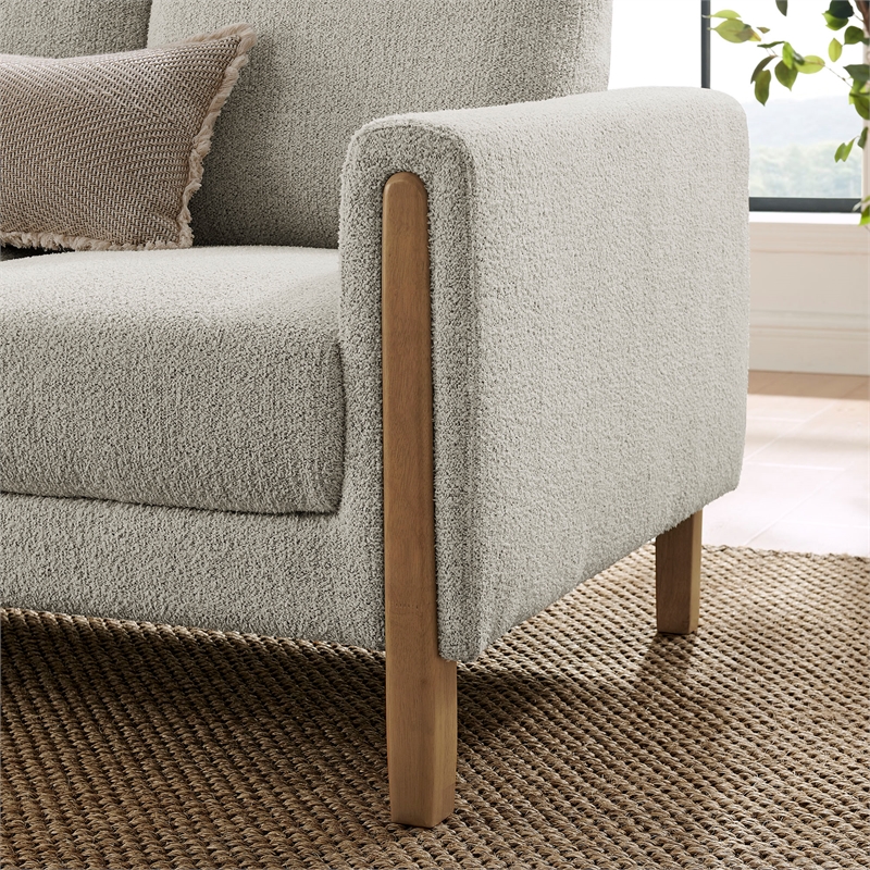 Hawken Boucle Fabric Sofa in Parchment Beech