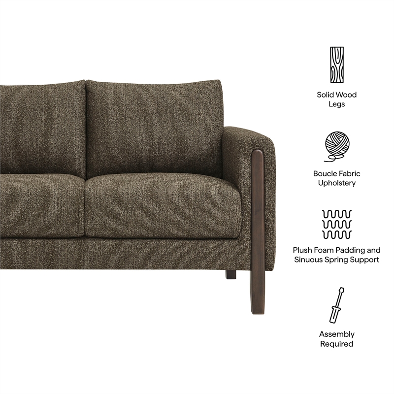Hawken Boucle Fabric Loveseat in Antique Espresso