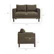 Hawken Boucle Fabric Loveseat in Antique Espresso