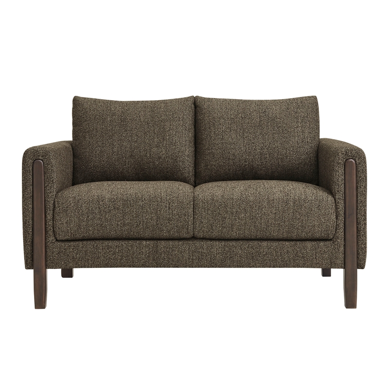 Hawken Boucle Fabric Loveseat in Antique Espresso