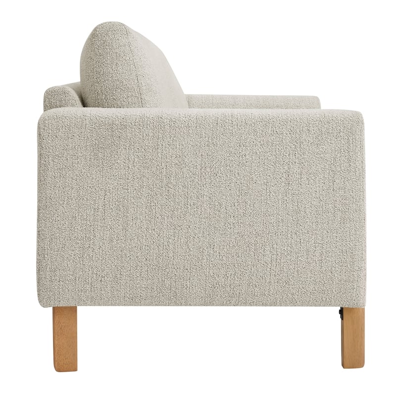 Hawken Boucle Fabric Loveseat in Parchment Beech