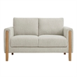 Hawken Boucle Fabric Loveseat in Parchment Beech