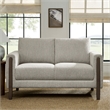 Hawken Boucle Fabric Loveseat in Parchment Espresso