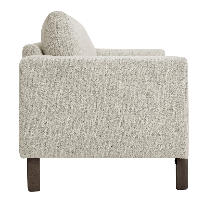 Hawken Boucle Fabric Loveseat in Parchment Espresso
