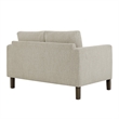 Hawken Boucle Fabric Loveseat in Parchment Espresso
