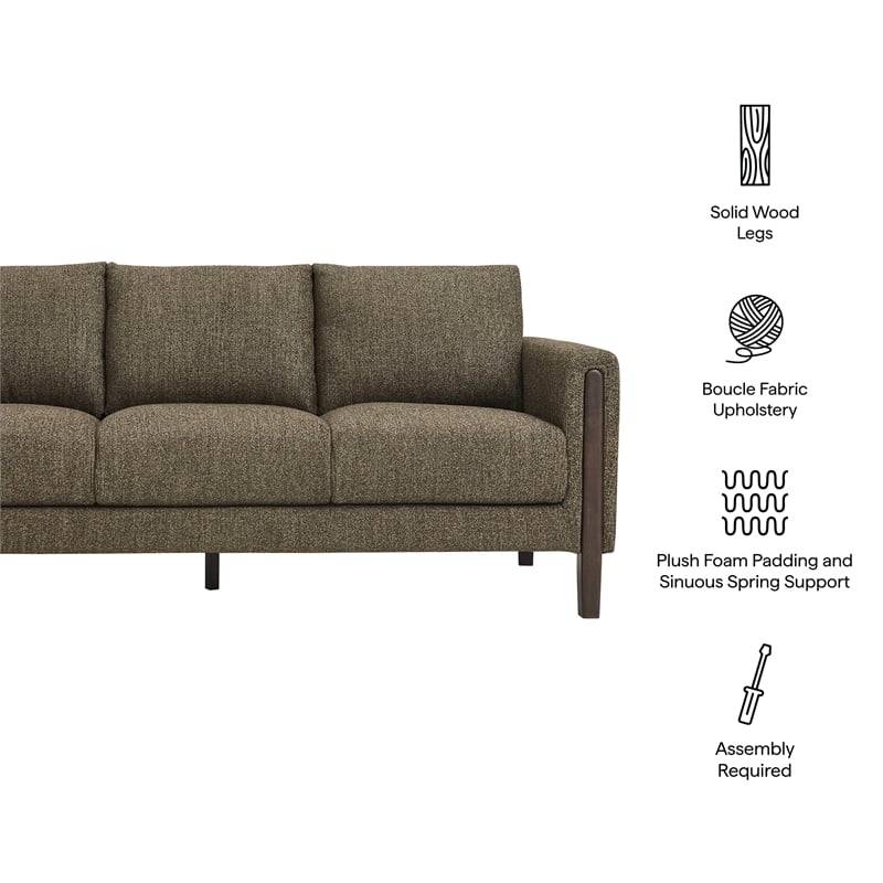Hawken Boucle Fabric Sofa in Antique Espresso