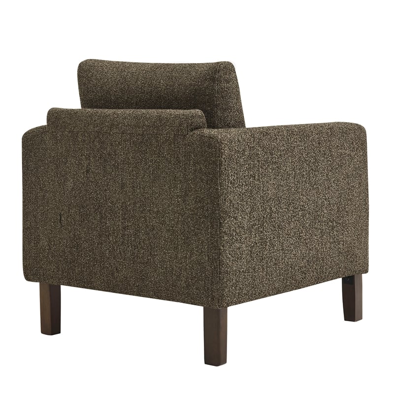 Hawken Boucle Fabric Accent Armchair in Antique Espresso