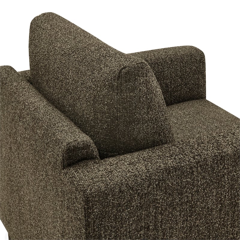 Hawken Boucle Fabric Accent Armchair in Antique Espresso