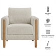 Hawken Boucle Fabric Accent Armchair in Parchment Beech