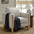 Hawken Boucle Fabric Accent Armchair in Parchment Beech