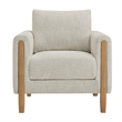 Hawken Boucle Fabric Accent Armchair in Parchment Beech