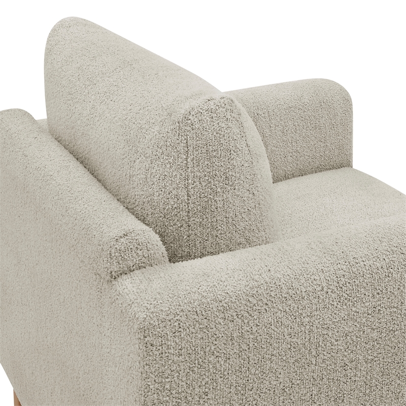 Hawken Boucle Fabric Accent Armchair in Parchment Beech