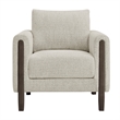 Hawken Boucle Fabric Accent Armchair in Parchment Espresso