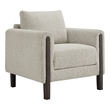 Hawken Boucle Fabric Accent Armchair in Parchment Espresso