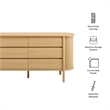 Cadence 6-Drawer Curved Dresser in Oak
