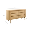 Cadence 6-Drawer Curved Dresser in Oak