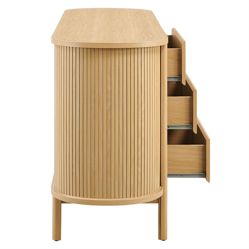 Cadence 6-Drawer Curved Dresser in Oak
