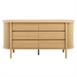 Cadence 6-Drawer Curved Dresser in Oak