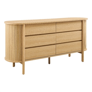Cadence 6-Drawer Curved Dresser in Oak