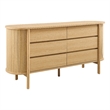 Cadence 6-Drawer Curved Dresser in Oak