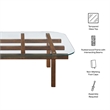 Isby 35 Inch Tempered Glass Coffee Table in Walnut