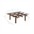 Isby 35 Inch Tempered Glass Coffee Table in Walnut