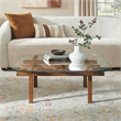 Isby 35 Inch Tempered Glass Coffee Table in Walnut