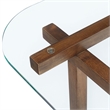 Isby 35 Inch Tempered Glass Coffee Table in Walnut