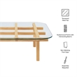 Isby 35 Inch Tempered Glass Coffee Table in Oak