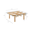 Isby 35 Inch Tempered Glass Coffee Table in Oak