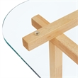 Isby 35 Inch Tempered Glass Coffee Table in Oak