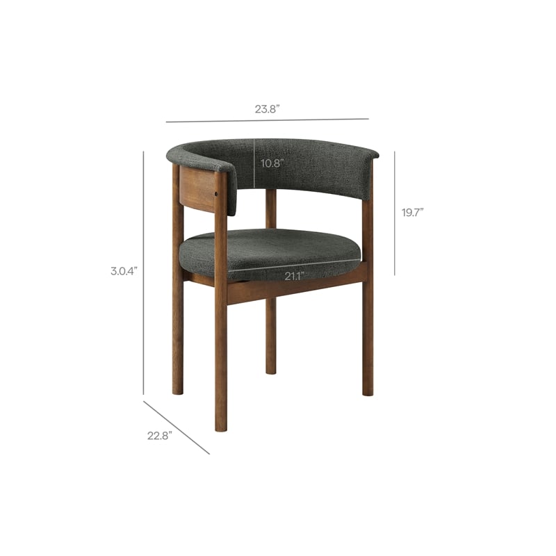 Clea Set Of 2 Curved Upholstered Dining Chairs