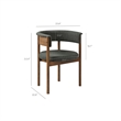 Clea Set Of 2 Curved Upholstered Dining Chairs