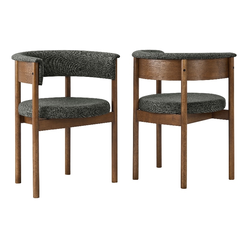 Clea Set Of 2 Curved Upholstered Dining Chairs