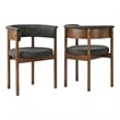 Clea Set Of 2 Curved Upholstered Dining Chairs