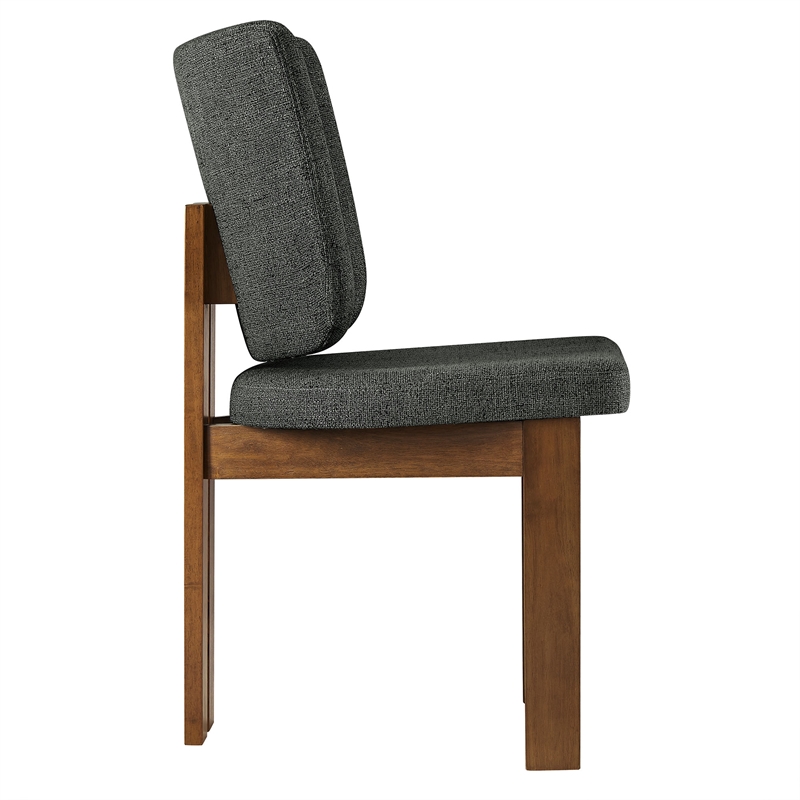 Alba Armless Upholstered Dining Chairs Set Of 2 in Charcoal
