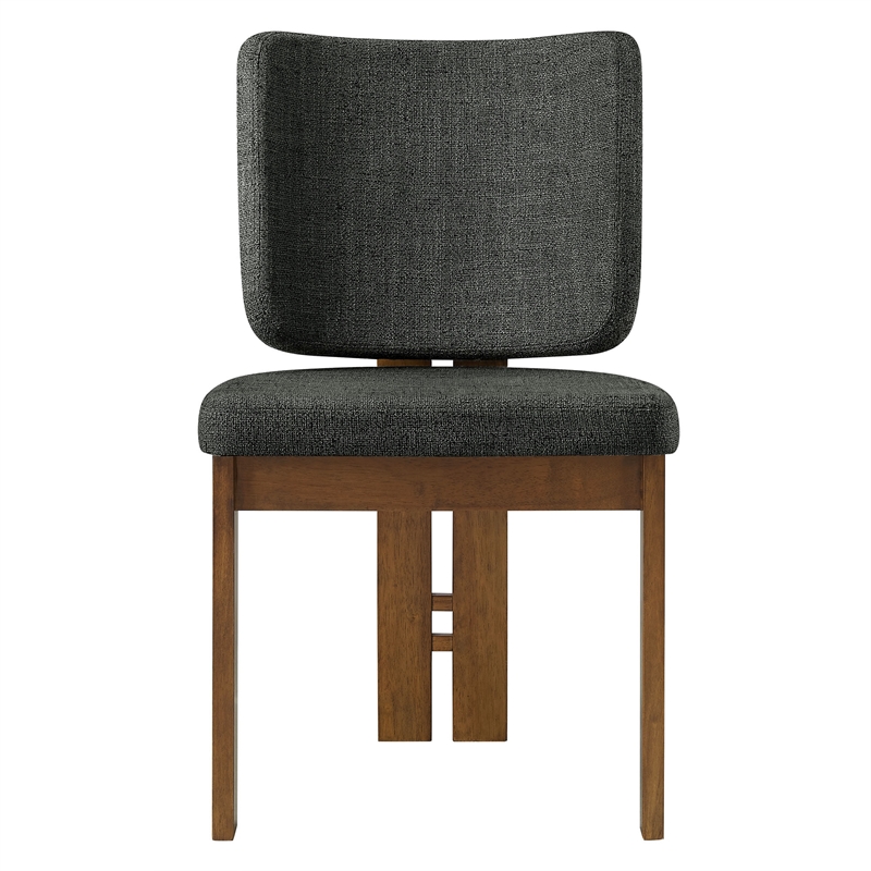 Alba Armless Upholstered Dining Chairs Set Of 2 in Charcoal