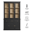 Modway Amara 79 Inch Large Storage Display Cabinet in Black Oak