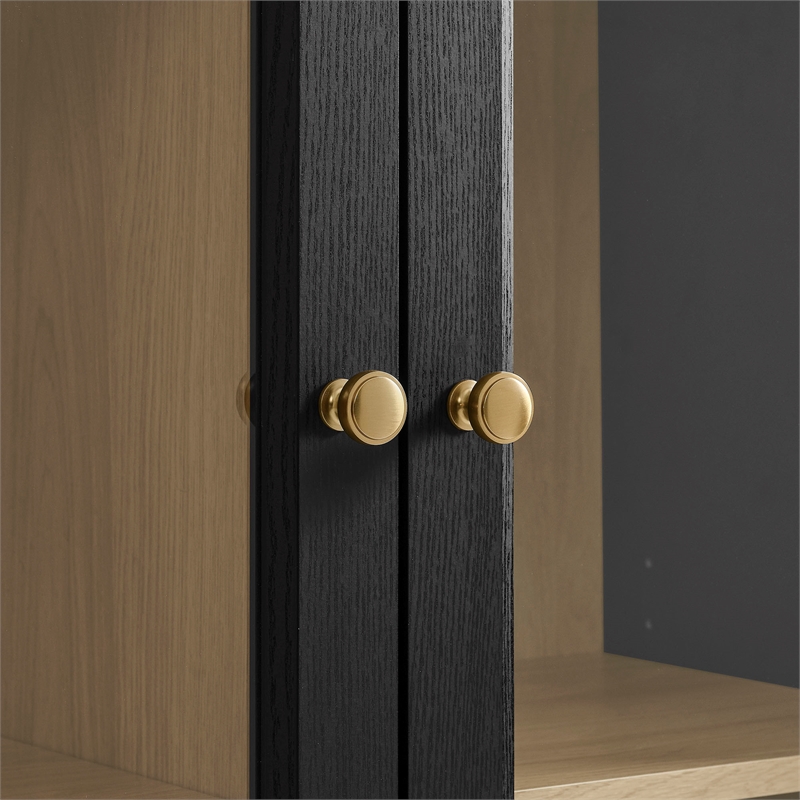 Modway Amara 79 Inch Large Storage Display Cabinet in Black Oak