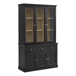 Modway Amara 79 Inch Large Storage Display Cabinet in Black Oak