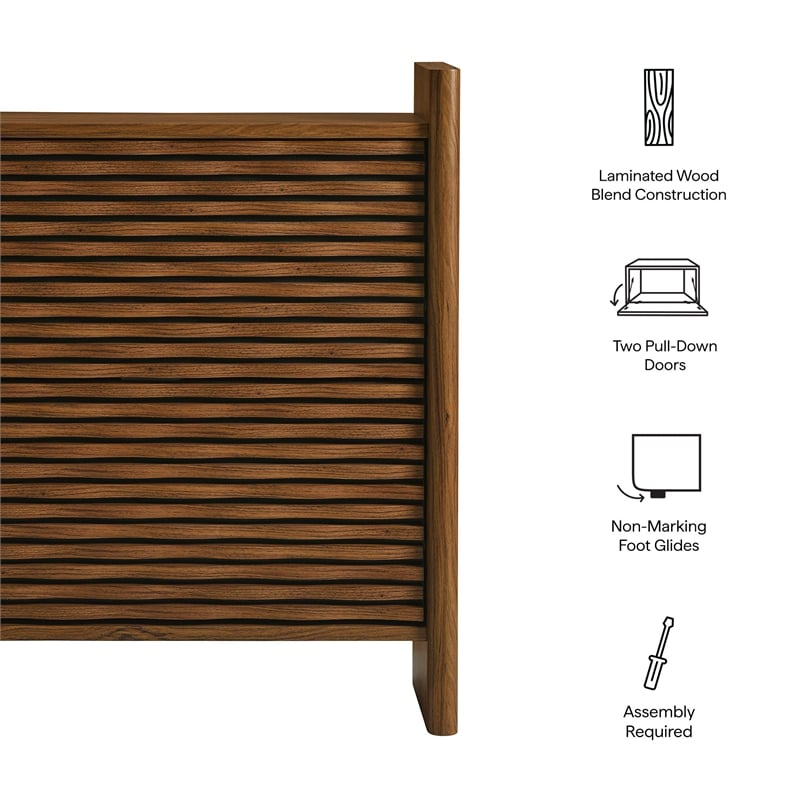 Emric Wave Shoe Cabinet in Walnut