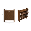 Emric Wave Shoe Cabinet in Walnut