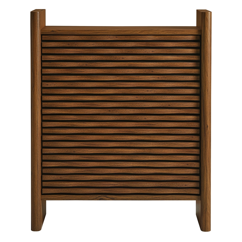 Emric Wave Shoe Cabinet in Walnut