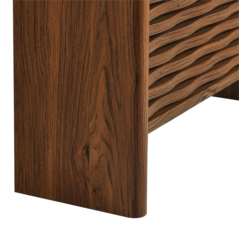 Emric Wave Shoe Cabinet in Walnut