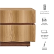 Isola 2 Drawer Nightstand in Light Oak Walnut